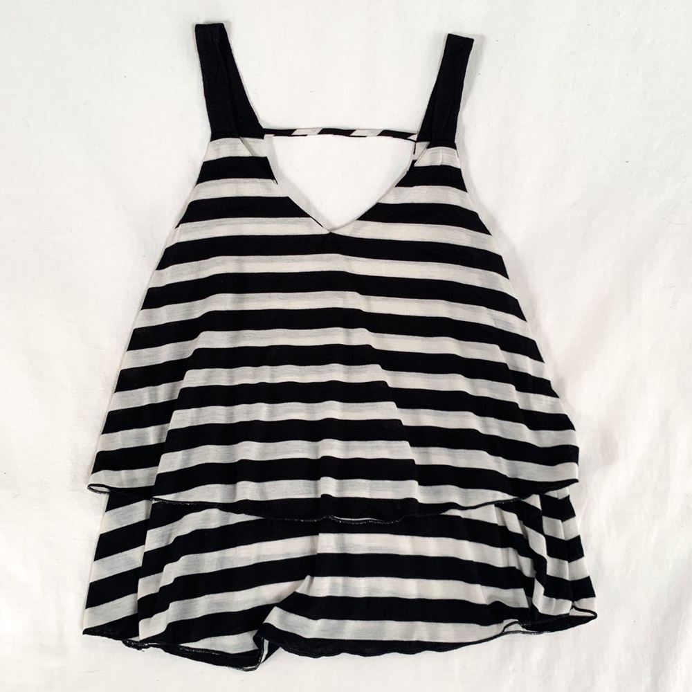 NWOT super soft white and black striped tank